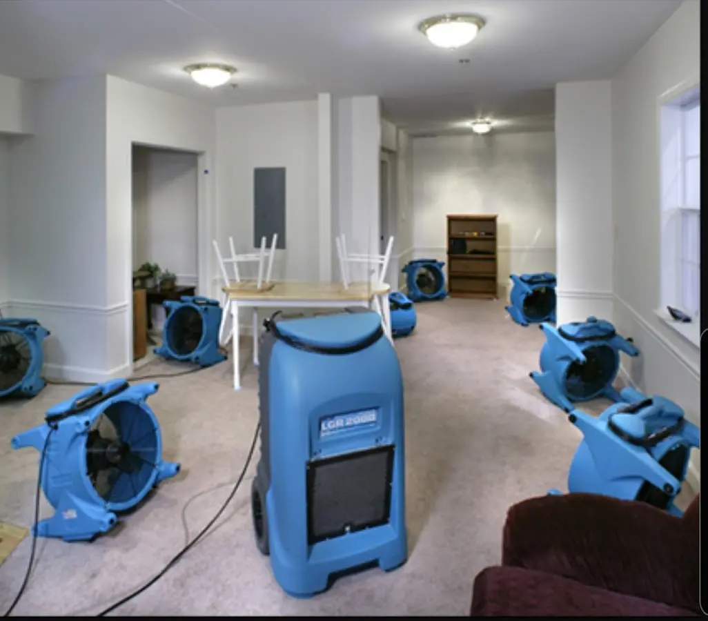 Air movers and dehumidifier setup for Water Extraction & Removal in Dobbs Ferry